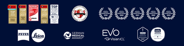 Auszeichnungen, Zertifikate und Partner von Auge Laser Chirurgie in Linz und Wien